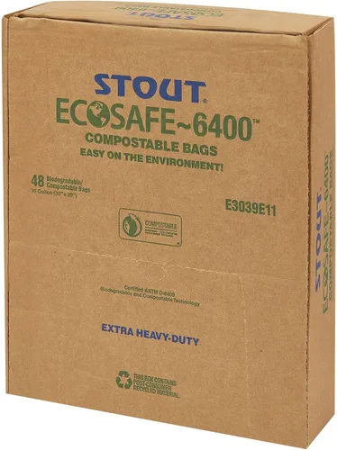 Miniatura 13 de Stout e2430e85 13 galones 24" x 30" Heavy Duty biodegradables bolsas de basura, 45 bolsas por caja, astm6400, verde, fabricado en Estados Unidos por