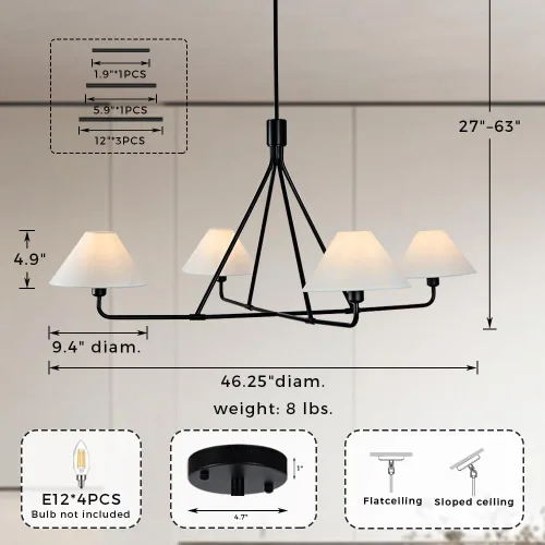 Miniatura 7 de Araña arquitectónica cónica – Ilumina tus comedores y espacios de vida con un atractivo sofisticado, lámparas para comedor, dormitorio, sala
