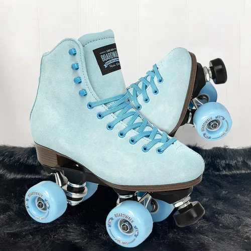 Miniatura 7 de Sure-Grip Boardwalk - Patines de ruedas unisex para exteriores con botas de cuero retro y ruedas 82A Sea Breeze