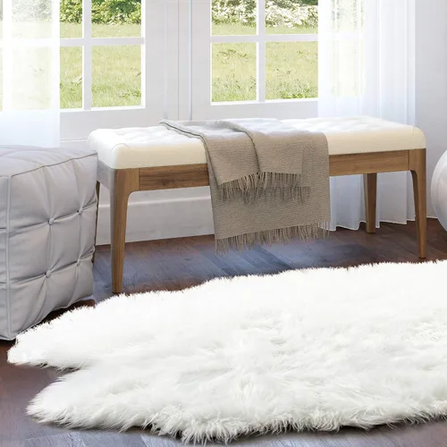 Miniatura 68 de Super Area Rugs - Alfombra de piel de oveja suave y esponjosa Gris oscuro