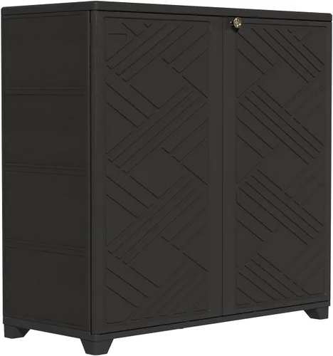 Miniatura 10 de ZZM Gabinete de almacenamiento para interiores y exteriores, impermeable, 34 x 15 x 34 pulgadas, caja de almacenamiento de plástico al aire libre