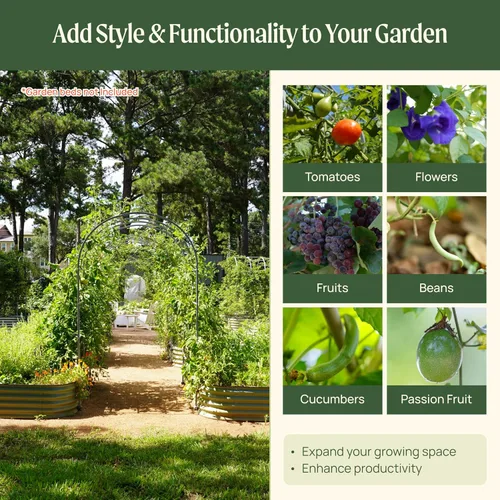 Miniatura 4 de Vego Garden Sistema de Enrejado Modular de Arco de Sección Única de 3.0' de Largo para Cama de Jardín de 2.0' x 5.0' (4 en 1), 3.5' x 5.0' (6 en 1)