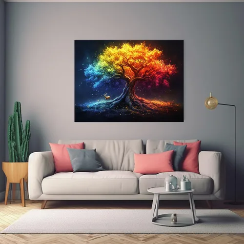 Miniatura 4 de VOCBAN Tree of Life Wall Art The Picture Artwork Canvas Prints Tree Pictures Poster Retro Artwork for Bedroom Living Room Home Decoration(yellow