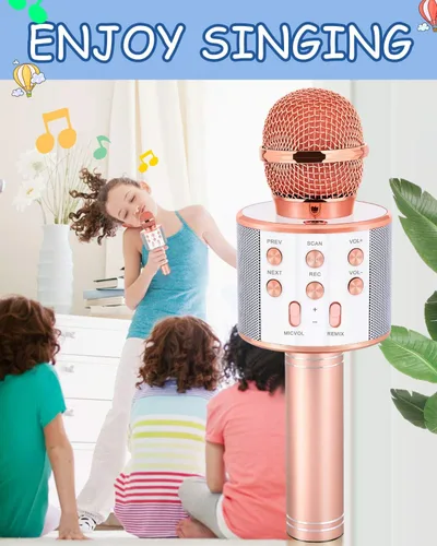 Miniatura 6 de Juguetes para niñas de 5 a 12 años, micrófono inalámbrico Bluetooth de karaoke para niños, juguetes populares para niños de 5, 6, 7, 8, 9, 10, 11