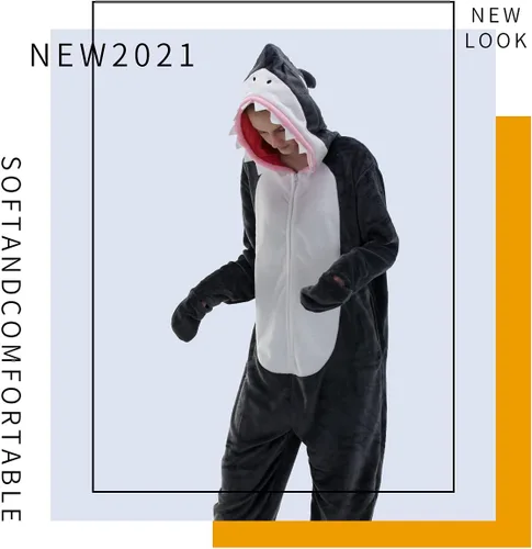 Miniatura 7 de COSUSKET Pijama unisex para adultos, pijama de franela para cosplay, disfraz de Halloween de una pieza, ropa de dormir para el hogar