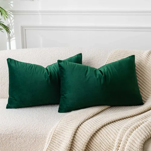 Miniatura 66 de Juspurbet - Juego de 2 fundas decorativas de terciopelo para cojines, fundas suaves para sofá, cama o sillón con cremallera oculta, para sala
