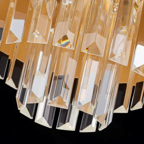 Miniatura 9 de LumFurn Lámpara de techo de cristal K9 de lujo de 3 luces para sala de estar, vestíbulo, dormitorio, lámpara semiempotrada cerca del techo, pantalla
