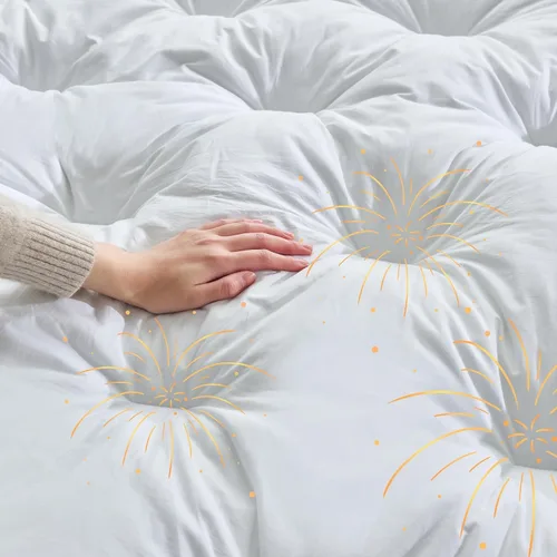 Miniatura 7 de WhatsBedding 3 Inch Feather Bed Mattress Topper, Duck Feather Memory Foam Bed Topper, Soft Fluffy Supportive Pressure Relief Mattress, Twin Size, 39