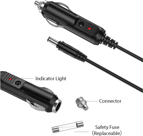 Miniatura 4 de LIANSUM Cargador de coche DC 12V 2A encendedor de cigarrillos compatible con reproductor de DVD RCA portátil, Sylvania, detector de radar láser