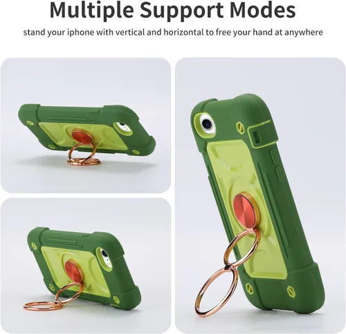 Miniatura 6 de Funda para iPhone Se3/iPhone Se2, iPhone 6/6S, iPhone 7/iPhone 8 de 4.7 pulgadas con soporte de anillo, con 2 protectores de pantalla resistentes