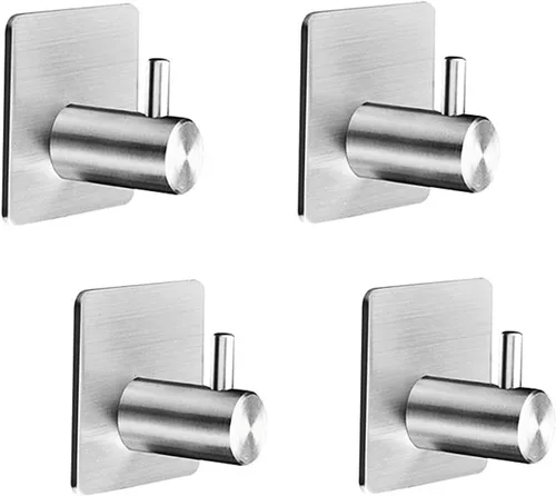 Miniatura 8 de 3M Ganchos adhesivos de pared – Paquete de 2 ganchos de acero inoxidable SUS304 Ganchos de pared cepillados resistentes para toallas, llaves