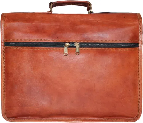 Miniatura 8 de 15 "bolso de mensajero de cuero para computadora portátil, maletín de oficina, regalo para hombres, bolsa de hombro desgastada