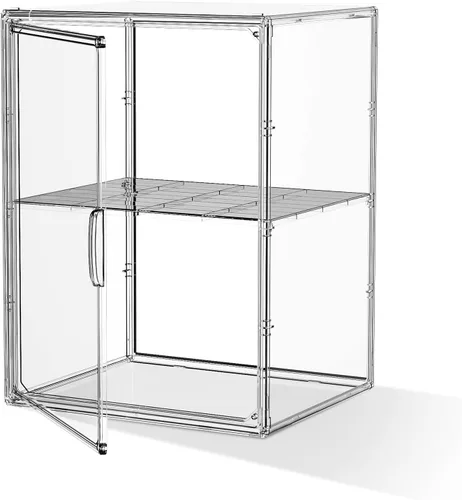 Miniatura 8 de Estuche de acrílico transparente, contenedores de almacenamiento de plástico apilables con tapas, caja de exhibición grande con tapa magnética