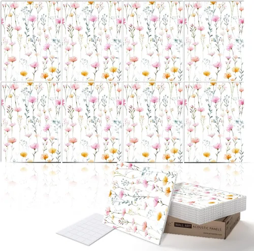 Miniatura 21 de PINWELIFE® Paneles acústicos para pared, paneles absorbentes a prueba de sonido, para el hogar y la oficina, amortiguadores decorativos absorbentes
