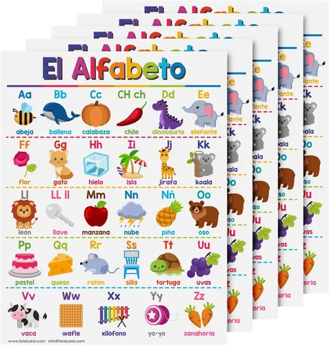 El Alfabeto - Carteles educativos en español para niños, alfabeto, bilingüe, aprendizaje en el aula y en casa, ayuda visual y decoraciones de