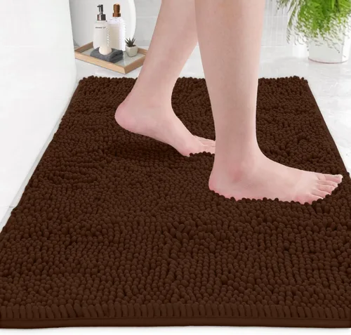 Miniatura 41 de LuxUrux Tapete de microfibra afelpada, de felpilla extrasuave, pelo largo de 1 pulgada, muy absorbente, para baño o ducha, lavar y secar a máquina