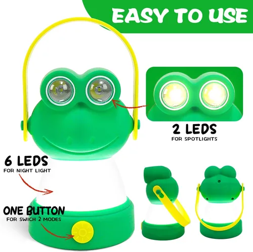 Miniatura 2 de Linterna LED de campamento para niños de 6 años en adelante, luz nocturna alimentada por batería, regalo temático para el día del niño, cumpleaños