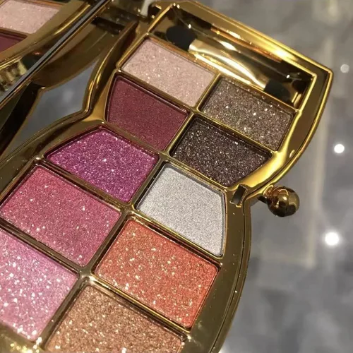 Miniatura 15 de Paleta de sombras de ojos doradas brillantes – 10 colores brillantes sombra de ojos purpurina altamente pigmentada, de larga duración, impermeable
