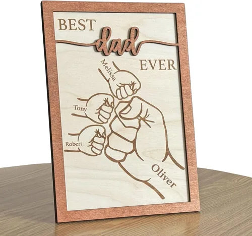 Miniatura 14 de Marco personalizado First Dad Now Grandpa – Regalos para el Día del Padre para el abuelo de parte de los niños – Regalo de papá primerizo – Placa