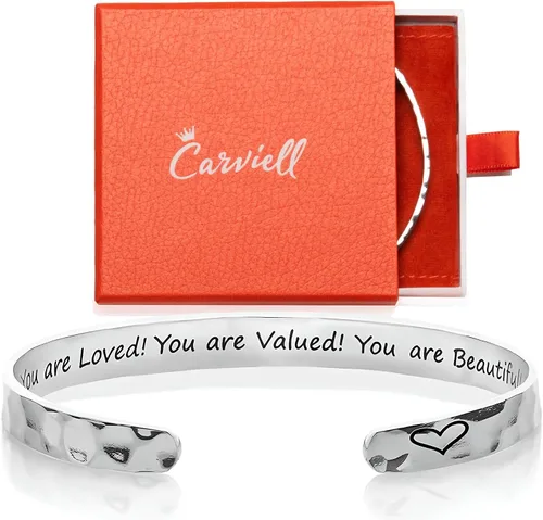 Miniatura 82 de Carviell Pulseras grabadas para mujer, inspiradoras, amistad, amor, mamá, hija, hermana, cristiana, graduación, conmemoración y regalos de boda, más