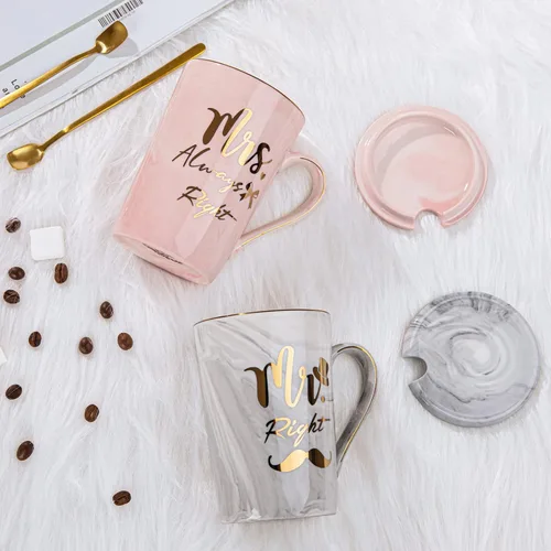 Miniatura 4 de Biching Regalos de despedida de soltera para recién casados, regalos de compromiso para parejas - Juego de regalo de taza de café de cerámica