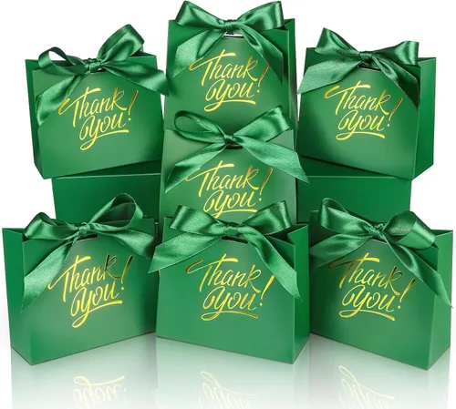Miniatura 9 de Paquete de 60 pequeñas bolsas de regalo de agradecimiento, 4.5 x 1.8 x 3.9 pulgadas, cajas de regalo de fiesta con cinta de lazo, pequeñas bolsas