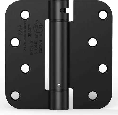Miniatura 13 de Paquete de 2 bisagras de puerta de cierre automático, bisagras de puerta con resorte de 3.5 pulgadas, tensión ajustable con esquinas de radio de 5/8
