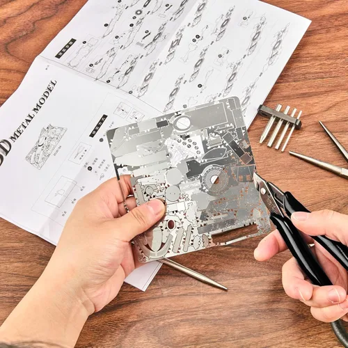 Miniatura 7 de Juego de 10 Piezas de Herramientas de Modelo de Metal DIY con Herramientas de Asistencia para Doblado de Forma Cilíndrica y Cónica con Borde