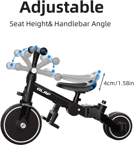 Miniatura 5 de Glaf Triciclo para Niños Pequeños 1-3 Bicicleta para Niños Pequeños con Mango de Empuje 2-4 Años Bicicleta de Bebé Juguete para Niños y Niñas de 1