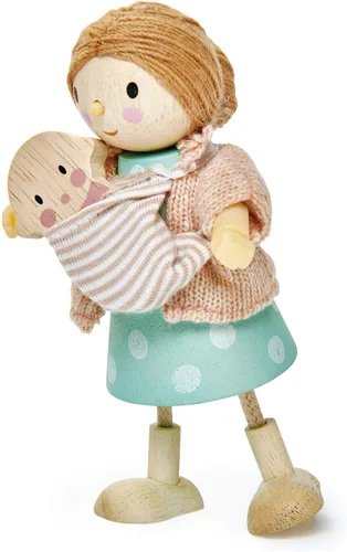 Miniatura 7 de Tender Leaf Toys - La familia Goodwood - Muñeca flexible en miniatura de madera, figura de acción multicultural para casa de muñecas - Fomenta
