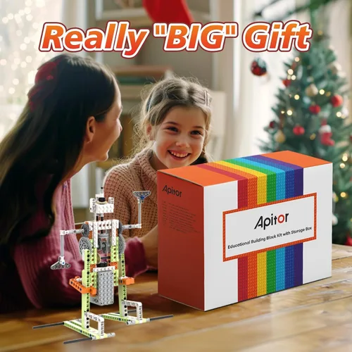 Miniatura 3 de Apitor Kits Robot E STEM - Incluye organizador de almacenamiento grande, juguetes de construcción eléctricos 14 en 1 con materiales de aprendizaje