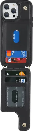 Miniatura 5 de Lipvina Funda para iPhone 11 Pro Max con tarjetero y correa para mujer, cordón cruzado, soporte de anillo con soporte, cierre a presión, bonitas