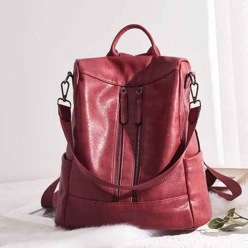 Miniatura 6 de BROMEN Women Backpack Purse Leather Anti-theft Travel Backpack Fashion Shoulder Handbag