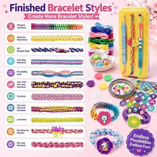 Miniatura 3 de DDAI Arte y manualidades para niños de 8 a 12 años de edad, kit de fabricación de pulseras de amistad para niñas, las mejores ideas de regalos
