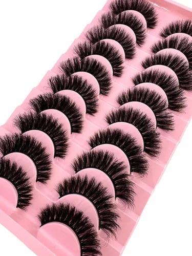Miniatura 4 de 10 pares de pestañas postizas de visón 3D, hechas a mano, pestañas largas y finas, pestañas naturales para maquillaje de ojos (3-6)