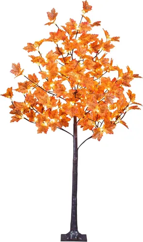 Miniatura 12 de LIGHTSHARE 2 piezas de 4 pies 144 LED (72 LED cada uno) árbol de arce iluminado artificial blanco cálido para Halloween, decoración de otoño