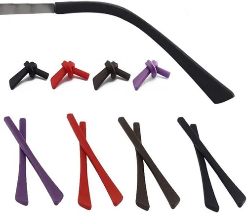 mollensiuer 5 pares de puntas de silicona antideslizantes para lentes de oreja, fundas de tubo, retenedores de gafas de repuesto cómodas para patas
