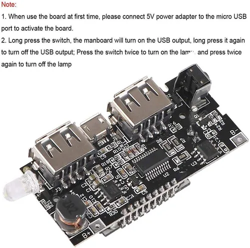 Miniatura 6 de Módulo de Carga de Batería Dual USB 18650 con Protección 4 piezas, Placa PCB de Banco de Energía, Módulo de Placa de Circuito Dual USB 5V 1A 2.1A