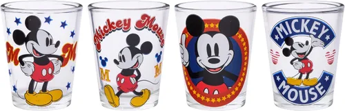 Miniatura 2 de Silver Buffalo Disney Classic Mickey Mouse - Paquete de 4 mini gafas, 1.5 onzas