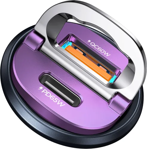 Miniatura 10 de MRGLAS [Paquete de 2] Cargador de coche USB C de 125 W, mini adaptador de coche USB C de metal de carga rápida PD65W y QC60W de doble puerto tipo C