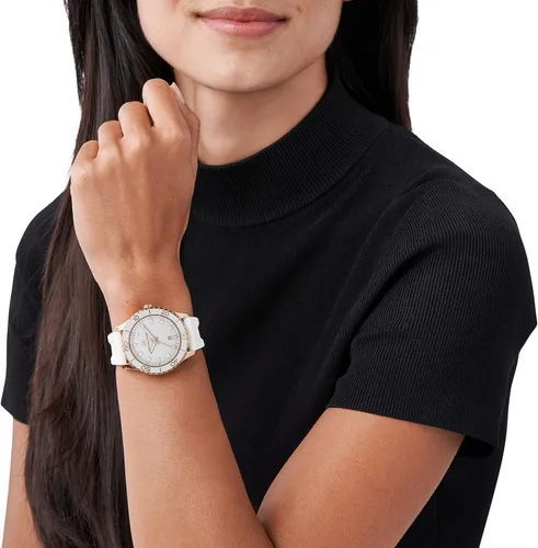 Miniatura 5 de Michael Kors Reloj Runway de acero inoxidable MK6979 - Reloj de cuero de tres manecillas Runway
