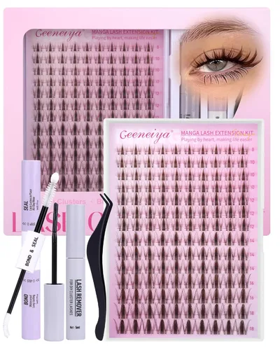 Miniatura 7 de Geeneiya Kit de Extensión de Pestañas 20D+40D, Racimos de Pestañas Suaves, Kit de Extensiones de Pestañas Naturales con Enlace de Pestañas