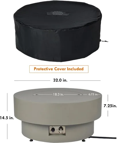 Miniatura 5 de Fogata de propano para exteriores de 32 pulgadas con cubierta de tanque de 20 libras, fogatas de propano de 50,000 BTU para patio exterior con tapa