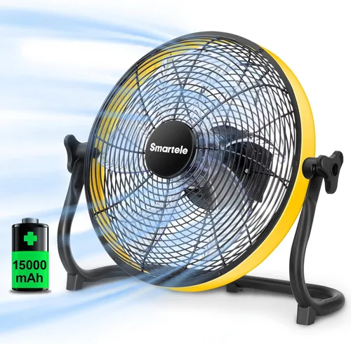 FF12 Ventilador a pilas, ventilador de piso recargable, ventilador de piso inalámbrico para exteriores, ventilador de exterior con batería, batería