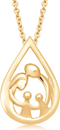 Miniatura 45 de Jewelili - Collar con colgante de plata de ley o oro rosa o amarillo sobre plata, cadena de eslabones de 18 pulgadas