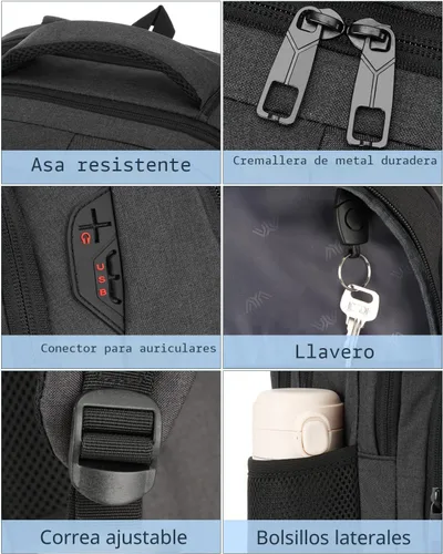 Miniatura 4 de kadilong Mochilas escolares para adolescentes y niños, mochila para laptop para hombre, bolsa de computadora universitaria con puerto de carga USB