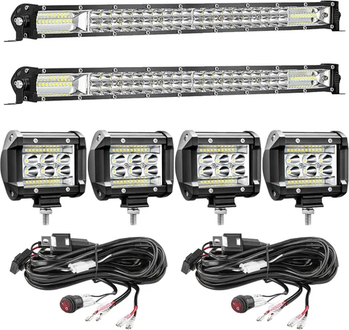 Miniatura 10 de Barras de luz LED delgadas de 12 pulgadas con arnés de cableado de 12 V (1) relé adicional de 24 V, 12 V 24 V camión, ATV, UTV, RV, Ezgo, carrito