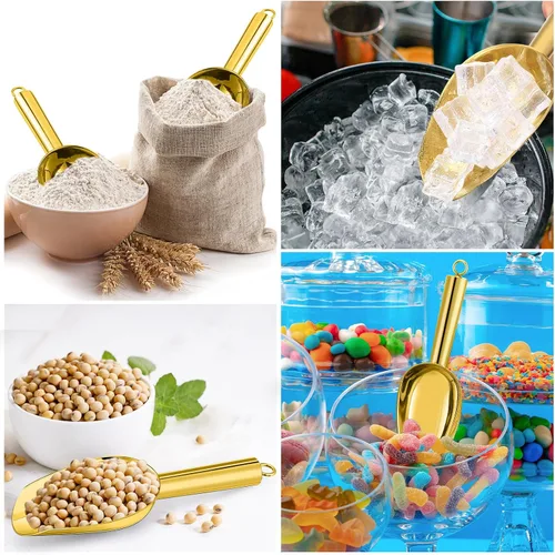 Miniatura 4 de Zhehao 8 cucharas de hielo de metal de acero inoxidable de 6 onzas para máquina de hielo, cocina, congelador, bar, boda, fiesta, cucharas pequeñas
