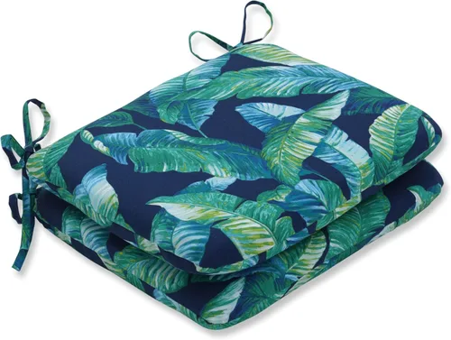 Miniatura 21 de Pillow Perfect Cojines de asiento de esquina cuadrados para exteriores e interiores, 16 x 18.5 pulgadas, selva verde con hojas exuberantes, 2 Selva