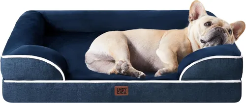 Miniatura 54 de EHEYCIGA - Cama ortopédica para perro grande, impermeable, de espuma viscoelástica y espuma tipo caja de huevos, bordes elevados, antideslizante